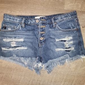 KanCan Mid-Rise Cut-off Jean Shorts 5/26